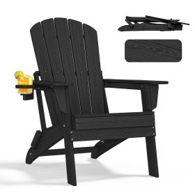 HDPE Folding Adirondack chair with Cup Holder, 1Pack